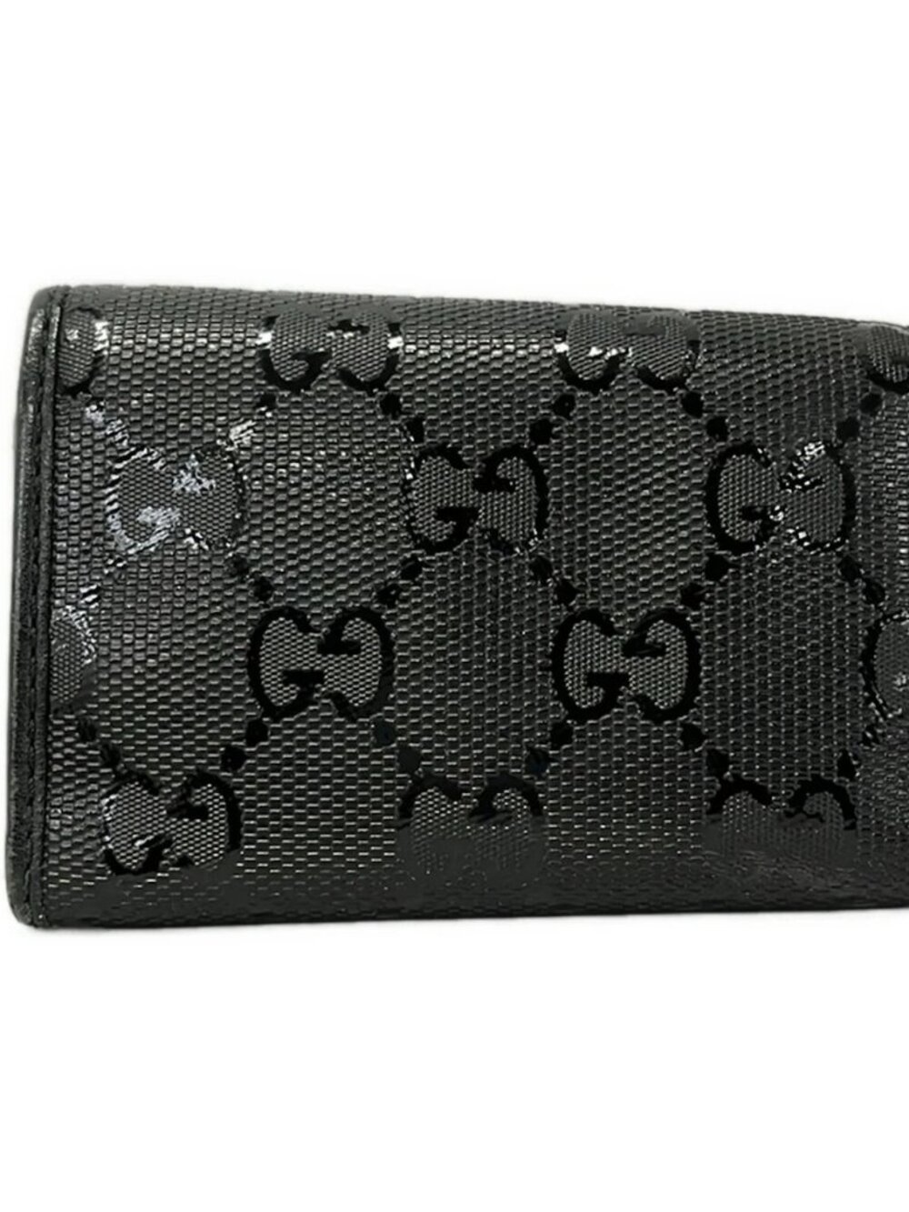 GUCCI Imprime 138093 Black PVC Leather Key Case - Picture 2 of 10